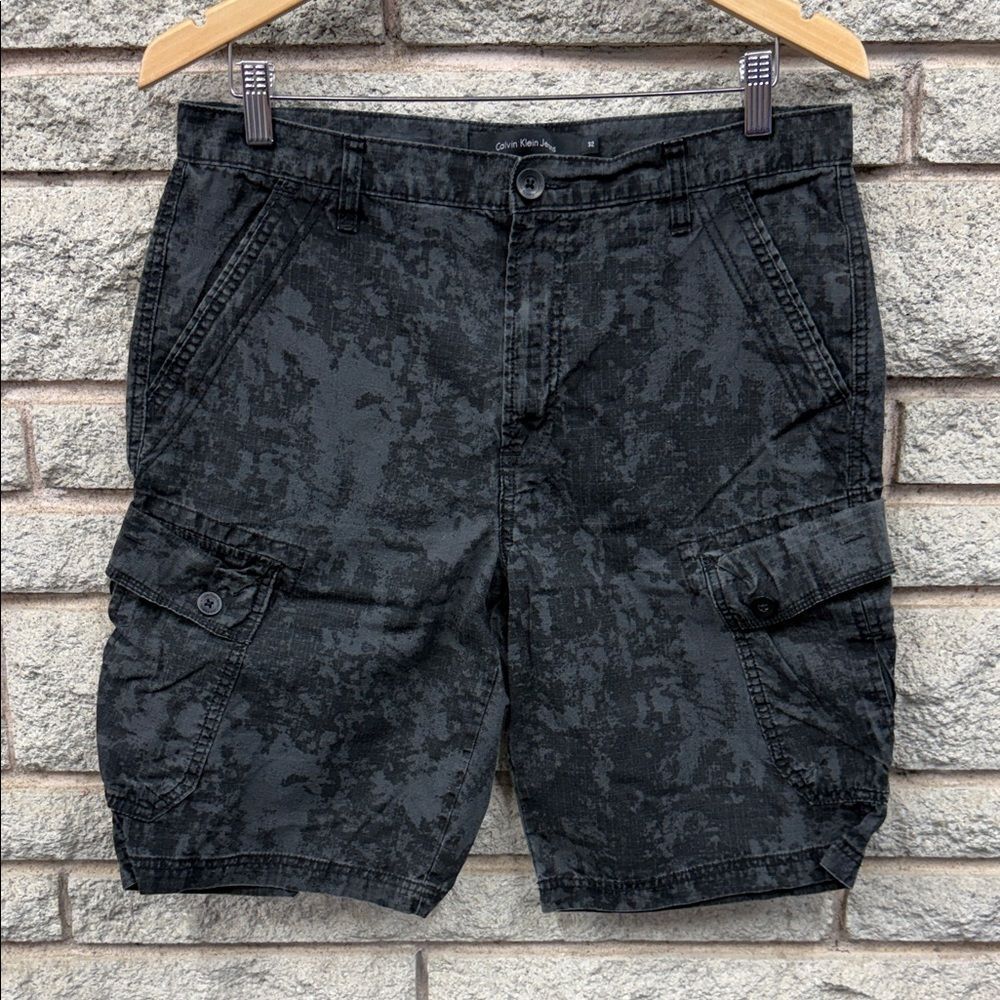 Calvin Klein Black Camouflage Cargo Shorts
